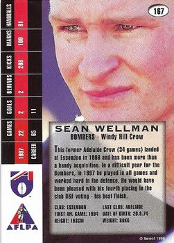 1998 Select AFL Signature Series #167 Sean Wellman Back